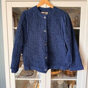 Vintage Shirred Cotton Denim Jacket